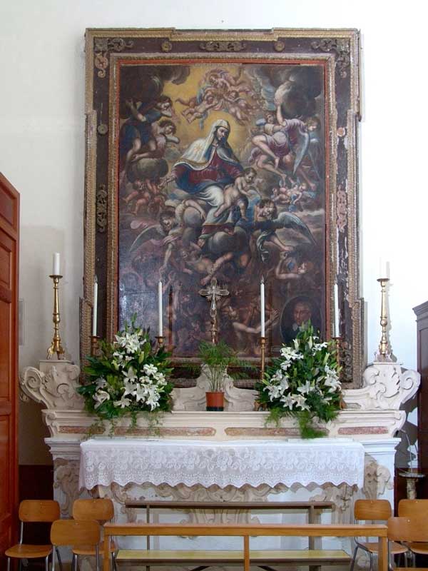 Chiesa-S.Giuseppe-Alliste---Altare-Madonna-del-Carmine,-pala